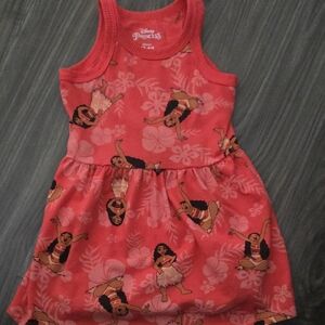 Disney Orange Pink Sleeveless Scoop Neck Sundress